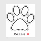 Witte pootafdruk zwarte omtrek sticker (Vel)