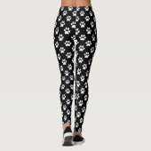 Witte pootafdrukken op zwart leggings (Achterkant)