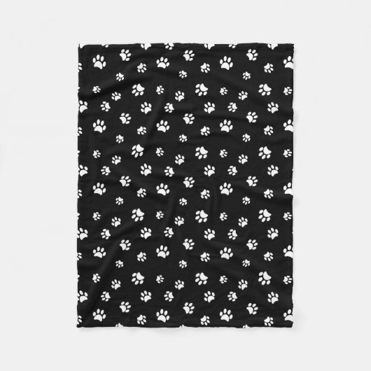 Witte Pootafdrukken Patroon Fleece Deken (Voorkant)