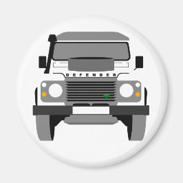 Witte Pop art Classic Land Rover Defender Magneet