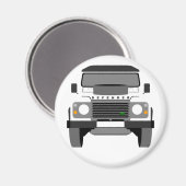 Witte Pop art Klassieke Land Rover Magneet (Voorkant / Achterkant)