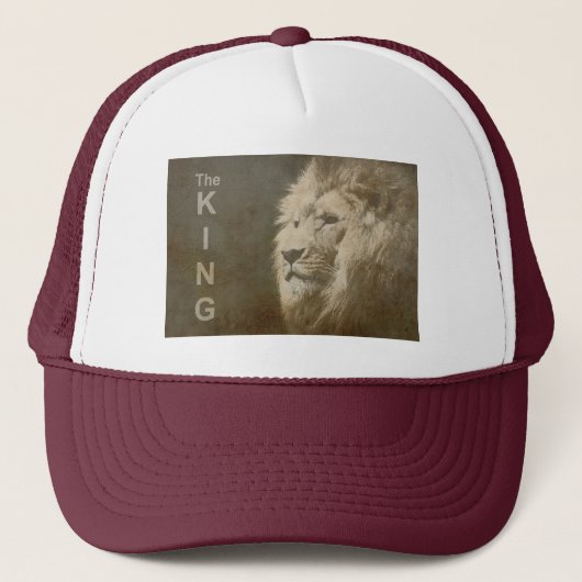 Witte Pop Art Lion Head Elegant Modern Trucker Pet (Voorkant)