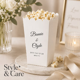 Witte Popcorn Favor Doos voor Bruiloften en Feeste Bedankdoosjes