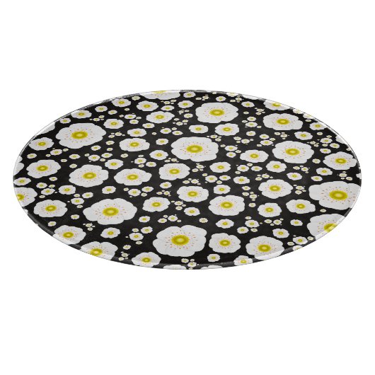 Witte Poppies Glas Snijplank (5 maten) (Hoek)