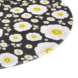 Witte Poppies Glas Snijplank (5 maten)