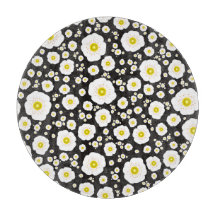 Witte Poppies Glas Snijplank (5 maten)