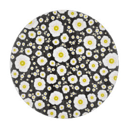 Witte Poppies Glas Snijplank (5 maten)