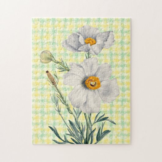  Witte Poppy Flower Art Legpuzzel (Verticaal)