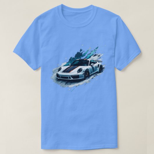 Witte porsche 911 carrera 4S T-shirt (Design voorkant)