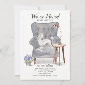 Witte porseleing | Verplaatsingsaankondiging Aankondiging (Voorkant)