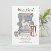 Witte porseleing | Verplaatsingsaankondiging Aankondiging (Staand voorkant)