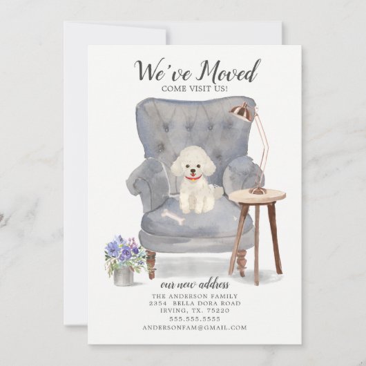 Witte porseleing | Verplaatsingsaankondiging Aankondiging (Voorkant)