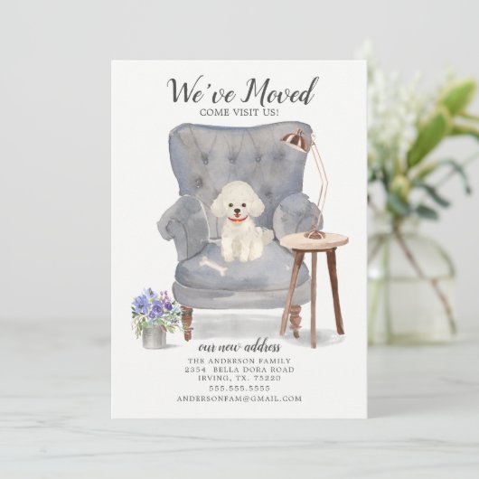 Witte porseleing | Verplaatsingsaankondiging Aankondiging (Staand voorkant)