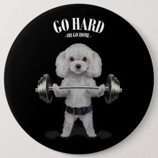 Witte portaaldog Gewichtsverlies fitness Gym Ronde Button 6,0 Cm
