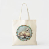 Witte portaalwagen tote bag (Voorkant)