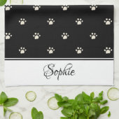 Witte poten gepersonaliseerd theedoek (Gevouwen)