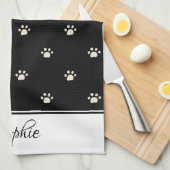 Witte poten gepersonaliseerd theedoek (Quarter Fold)