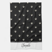 Witte poten gepersonaliseerd theedoek (Verticaal)
