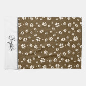 Witte poten gepersonaliseerd theedoek (Horizontaal)