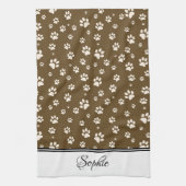Witte poten gepersonaliseerd theedoek (Verticaal)