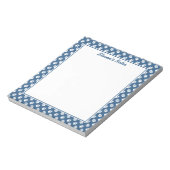 Witte poten op blauw met aangepaste tekst notitieblok (Linkerzijde)