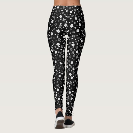 Witte poten op zwart leggings (Achterkant)
