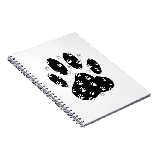 Witte poten op zwarte poot notitieboek (Rechterzijde)