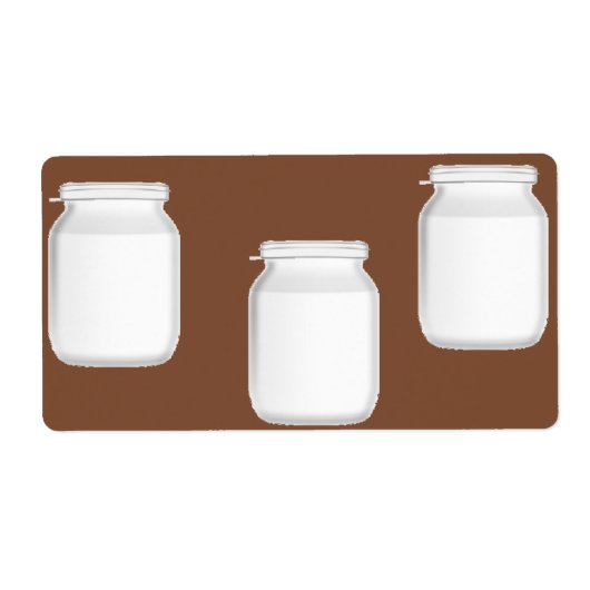 Witte potten op bruin etiket (Voorkant)