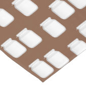 Witte potten op bruin korte tafelloper (Hoek)