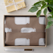 Witte potten op bruin tissuepapier (Geschenk)