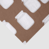 Witte potten op bruin tissuepapier (Detail)