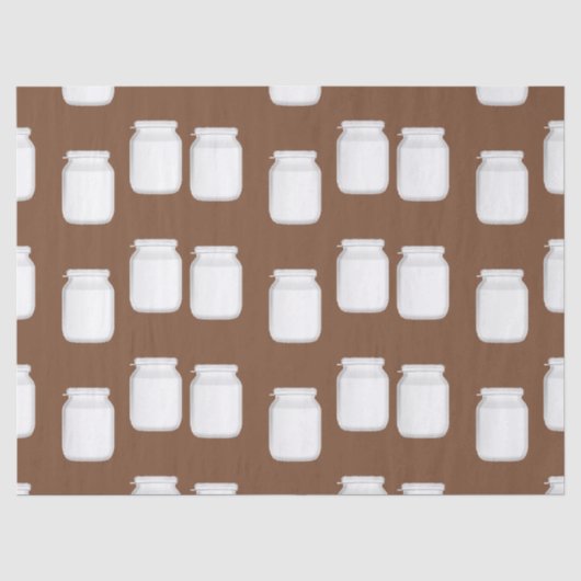 Witte potten op bruin tissuepapier (Voorkant)