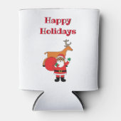 Witte Prettige feestdagen Amerikaanse kerstman Blikjeskoeler (Voorkant)