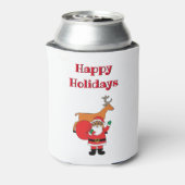 Witte Prettige feestdagen Amerikaanse kerstman Blikjeskoeler (Blikje Achterkant)