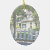 Witte Prikkelschutting Keramisch Ornament (Achterkant)