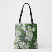 Witte Primroses Floral Tote Bag (Voorkant)