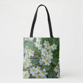 Witte Primroses Floral Tote Bag