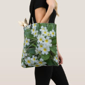 Witte Primroses Floral Tote Bag (Dichtbij)