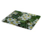 Witte primrozen met geelcenters snijplank (Hoek)