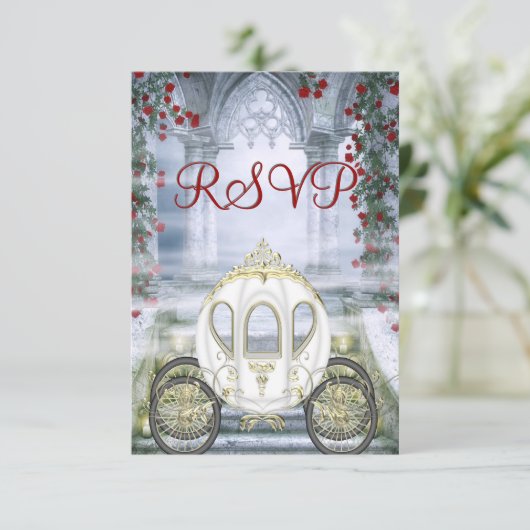 Witte prinses Carriage Enchanted RSVP (Staand voorkant)