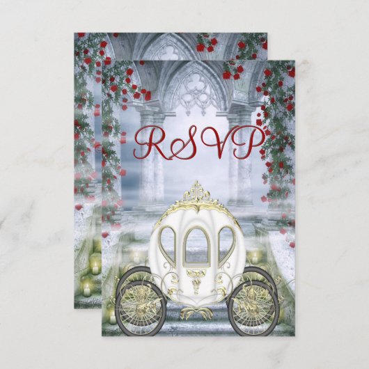 Witte prinses Carriage Enchanted RSVP (Voorkant / Achterkant)