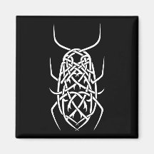 Witte Print Vierkante Magneet