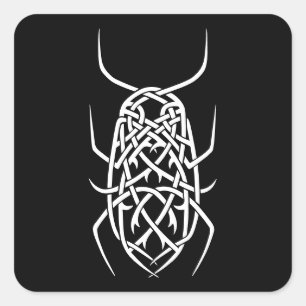 Witte Print Vierkante Sticker