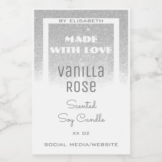 Witte Product Verpakking Etiketten Zilveren Glitte (Enkel label)