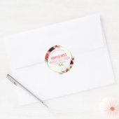 witte productetiketten met bloemen ronde sticker (Envelop)