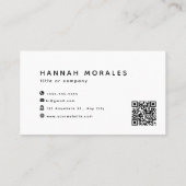 Witte Professionele QR Code Zakelijke Logo Visitekaartje (Achterkant)