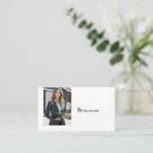 Witte professionele vastgoedmakelaar foto QR-code Visitekaartje (Staand voorkant)