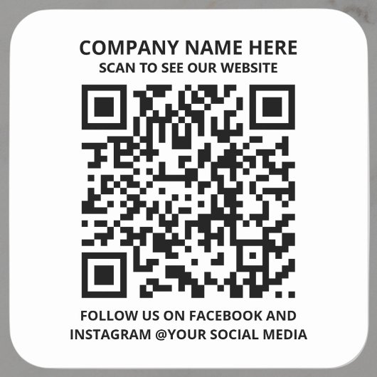 Witte promotionele QR-code moderne zakelijke Stick Vierkante Sticker