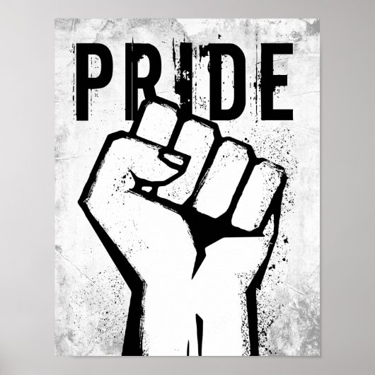 Witte Protest Vuist Poster (Voorkant)