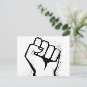 Witte Protests Vuist Briefkaart (Staand voorkant)